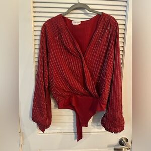 Lovers + friends embellished body suit